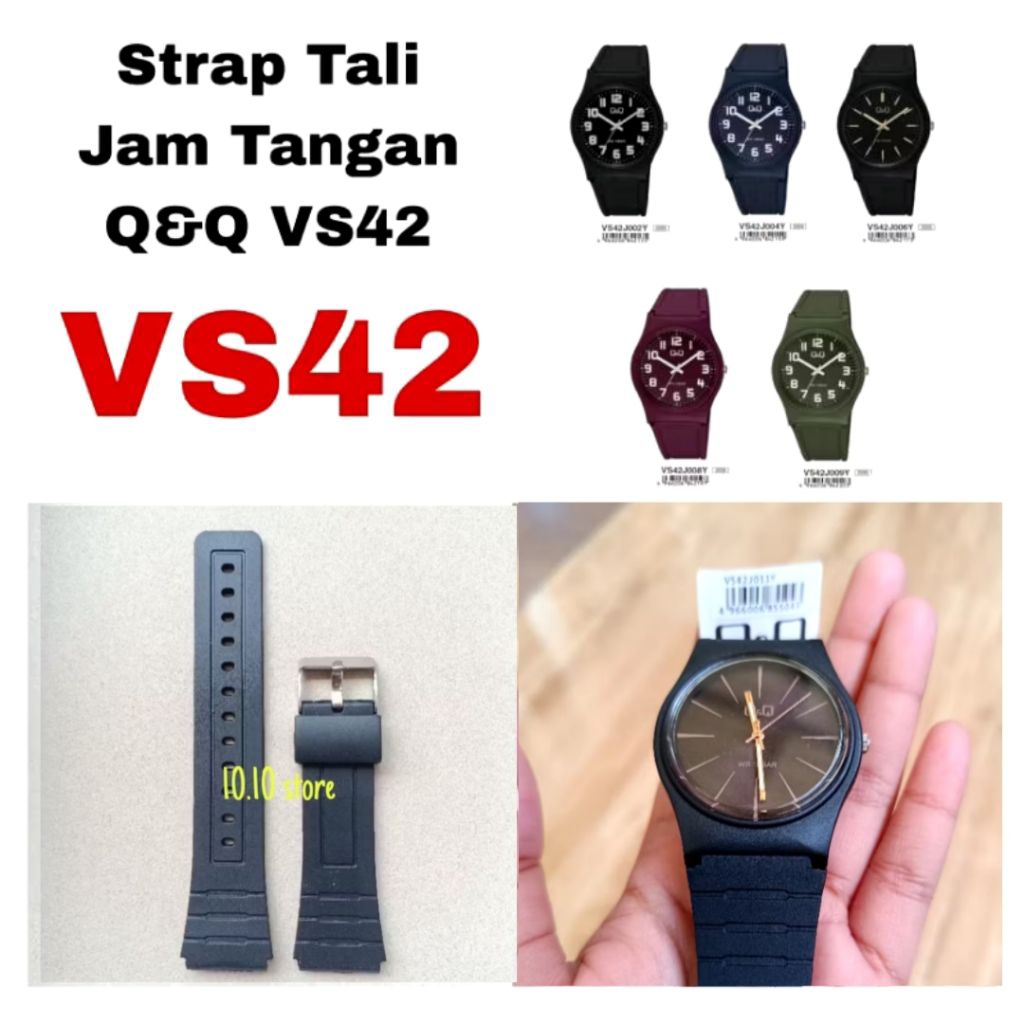 Strap Tali Rubber Jam Tangan Q&Q QQ QnQ VS42 VS 42 VS-42 pas dan bs lgsg dipakai, bahan bagus dan be
