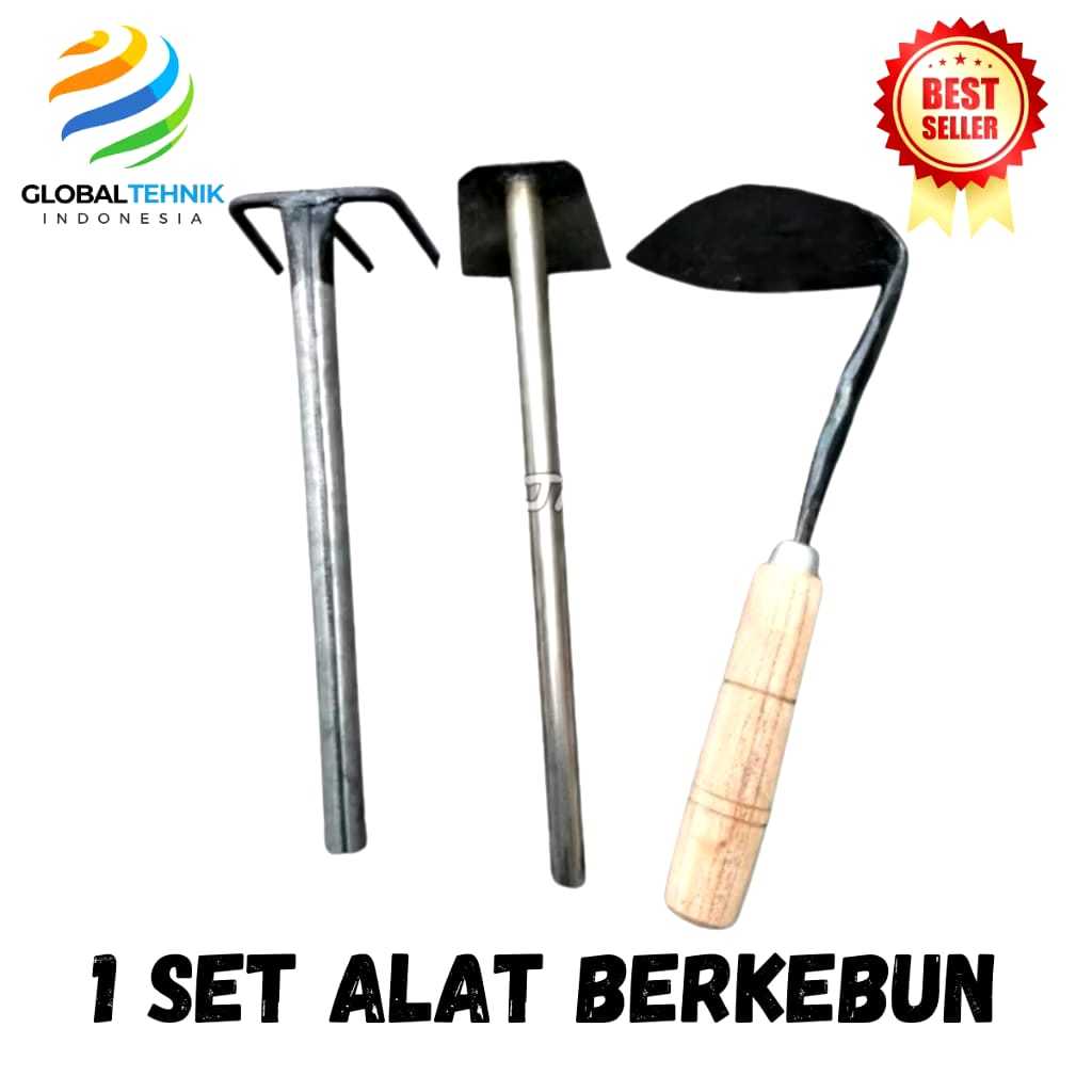 ALAT PERTANIAN 1 SET MINI ALAT BERKEBUN KORET CANGKUL MINI SABIT ASLI BAJA