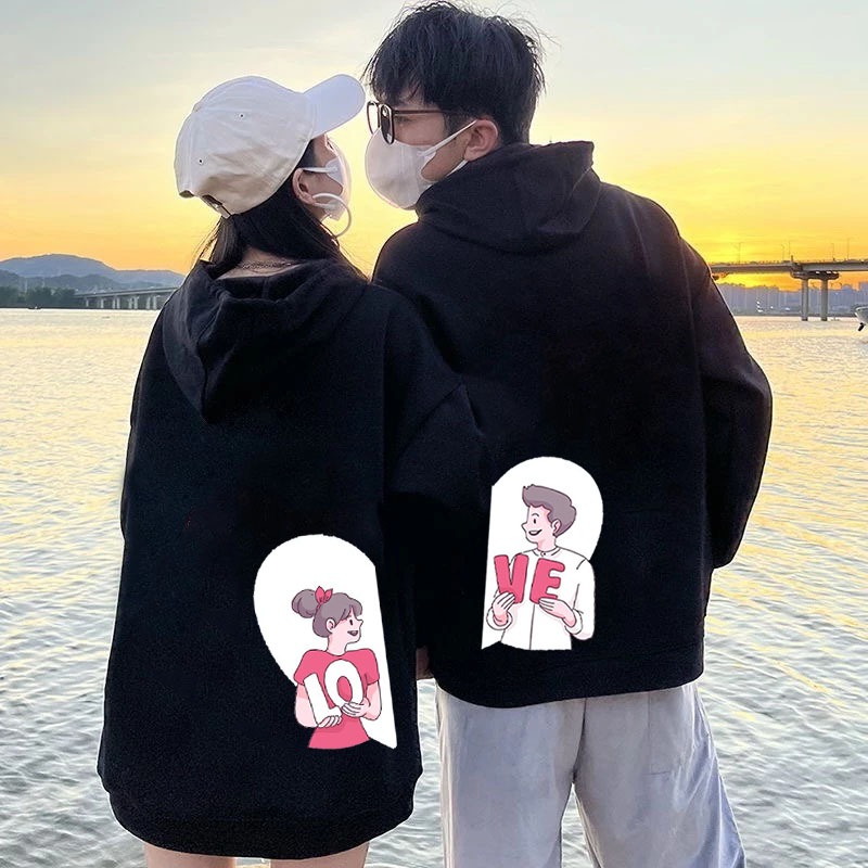 Switer pria switer cople jaket hoodie pasangan LOVE cewe cowo sweater couple LOVE cewe cowok murah h