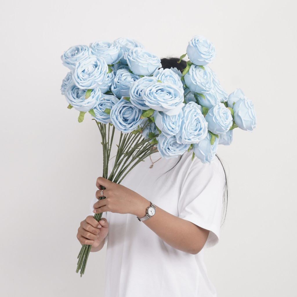 Bunga Artificial Mawar Rose Bloom Aksesoris Dekorasi Pelaminan Pernikahan Seserahan