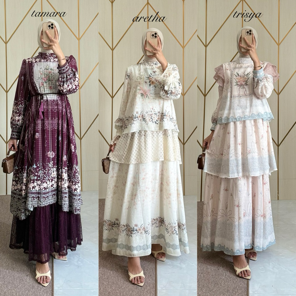 Fatunhijabs - Tamara // Aretha // Trisya Maxi Dress Gamis Wanita