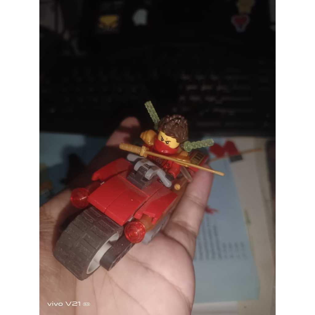 Brick Block Ninjago KW Kai and Motorcycle Speed Race Set Loose WYSWYG