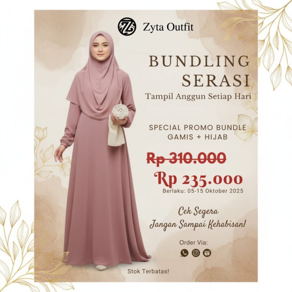 BUNDLING GAMIS SEPLY PLUS HIJAB SEPLY ETHICA / GAMIS SEPLY PLUS HIJAB / GAMIS PROMO / GAMIS HIJAB PR