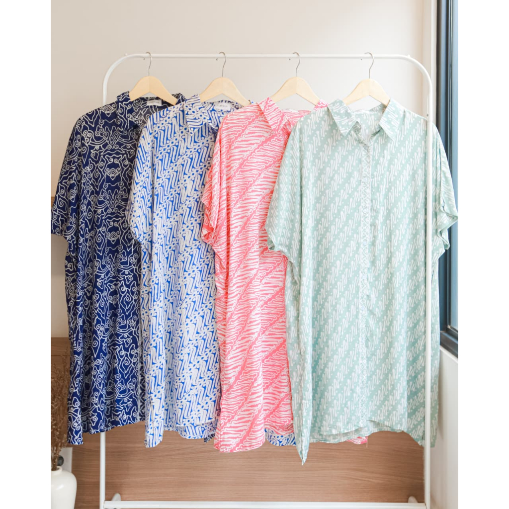 DEVINCA DRESS HOMEDRESS BATIK BIG SIZE KERAH DRESS BATIK KERAH KANCING DASTER JUMBO LENGAN PENDEK BU