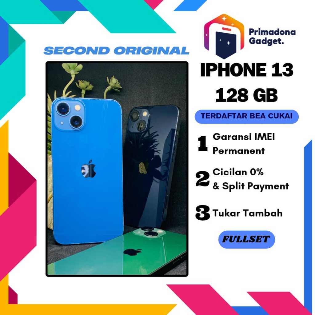 iPhone 13 128GB - Fullset OEM - 128 GB - Second Terdaftar - COD Surabaya