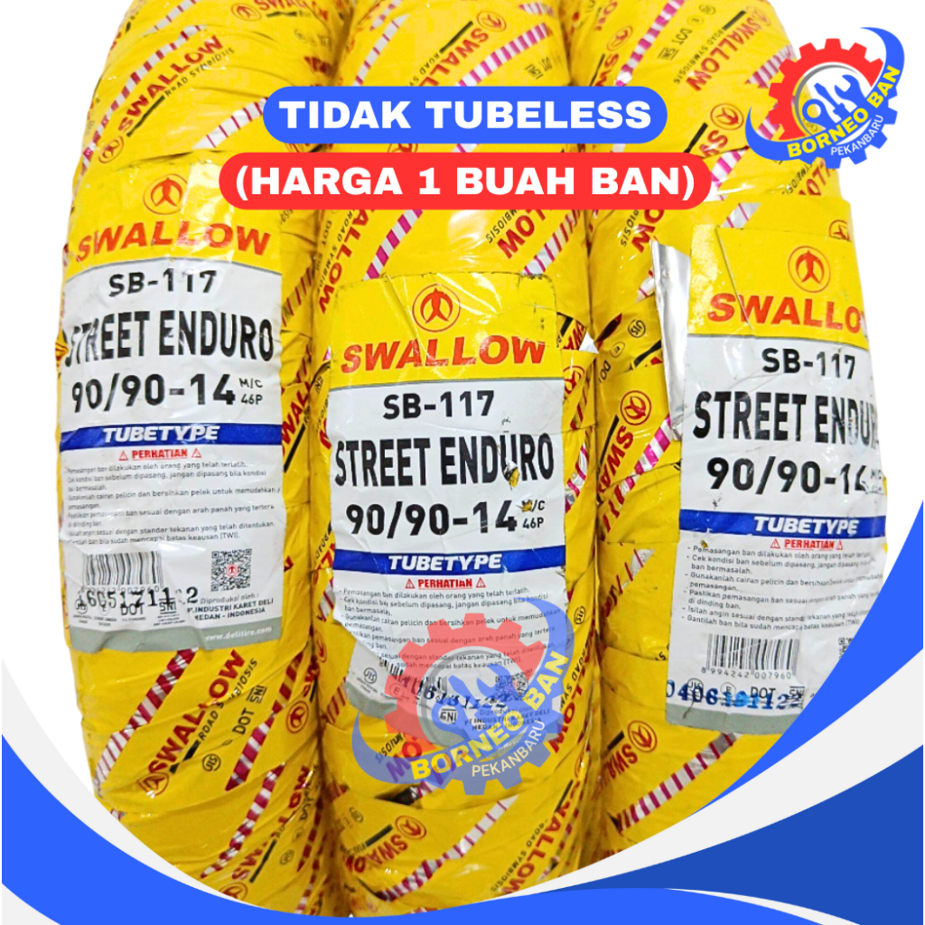 [1 BUAH] BAN MOTOR MATIC 70/90-14 80/90-14 90/90-14 TIDAK TUBELESS BAN LUAR SWALLOW STREET ENDURO SB