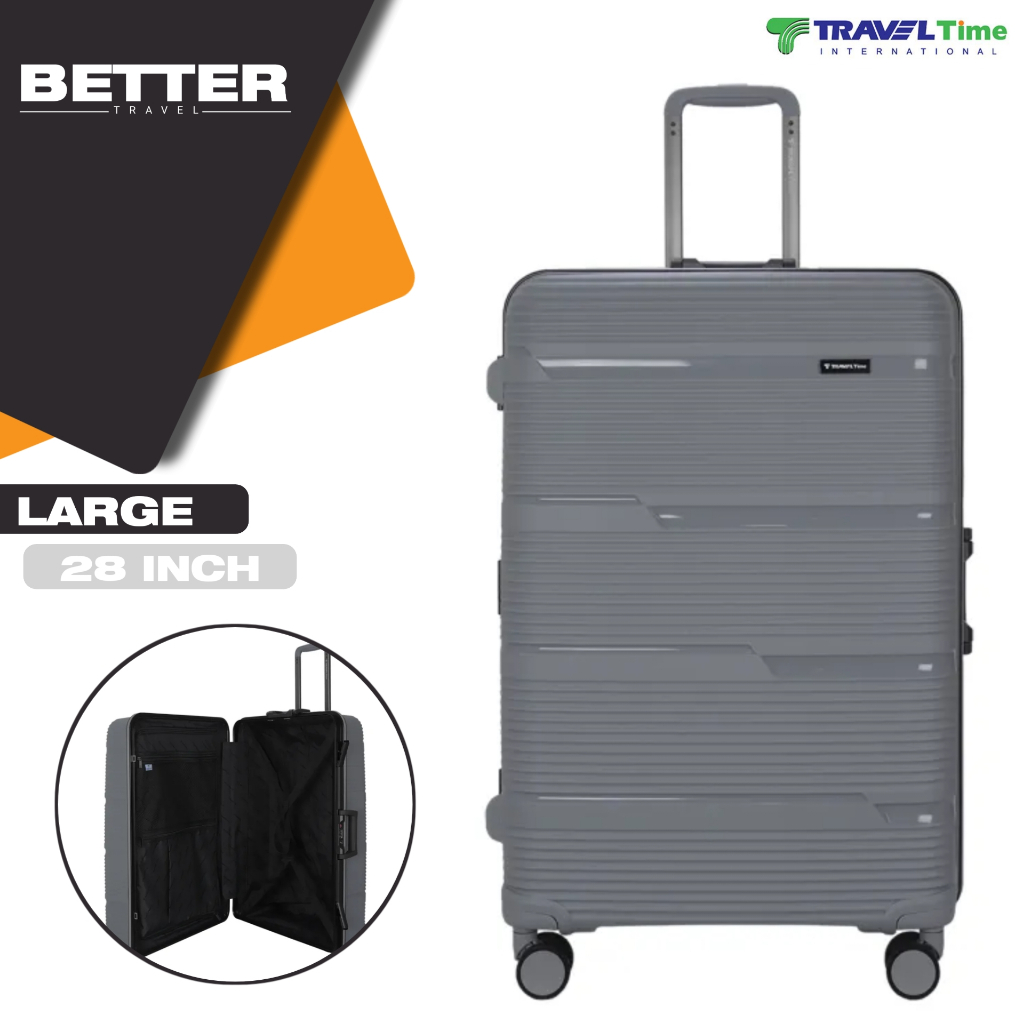 TRAVEL TIME koper 28 inch large bagasi size hardcase kuat tahan banting polypropylene anti theft tsa