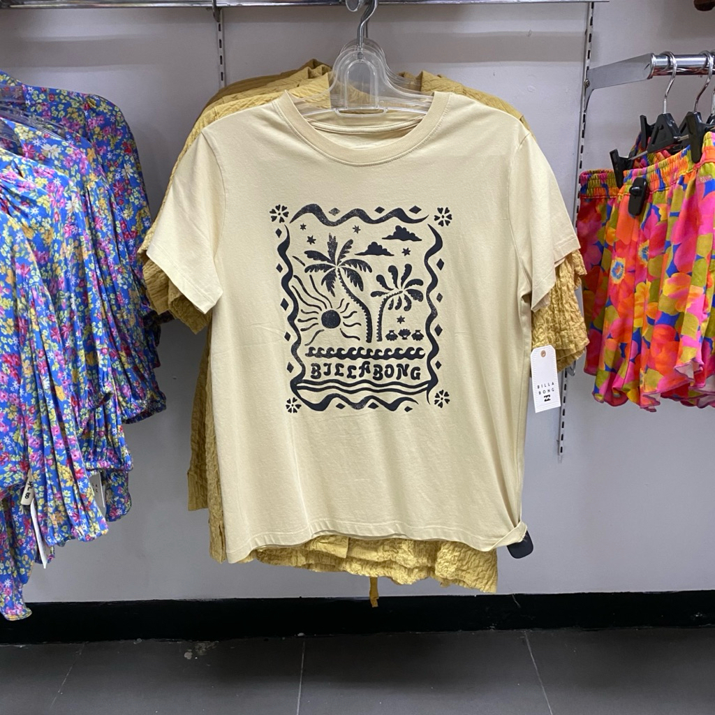 Kaos Billabong Wanita Coco Palm Tee Pebble Original