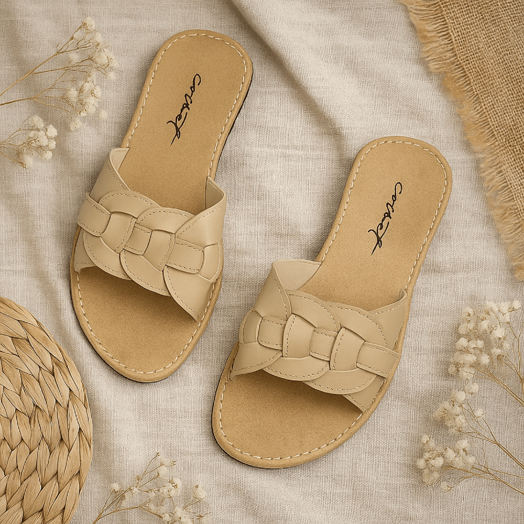 Arsaka Sandal Wanita Sol Karet Sandal Kulit Wanita Arsaka - Selop Kepang Luna