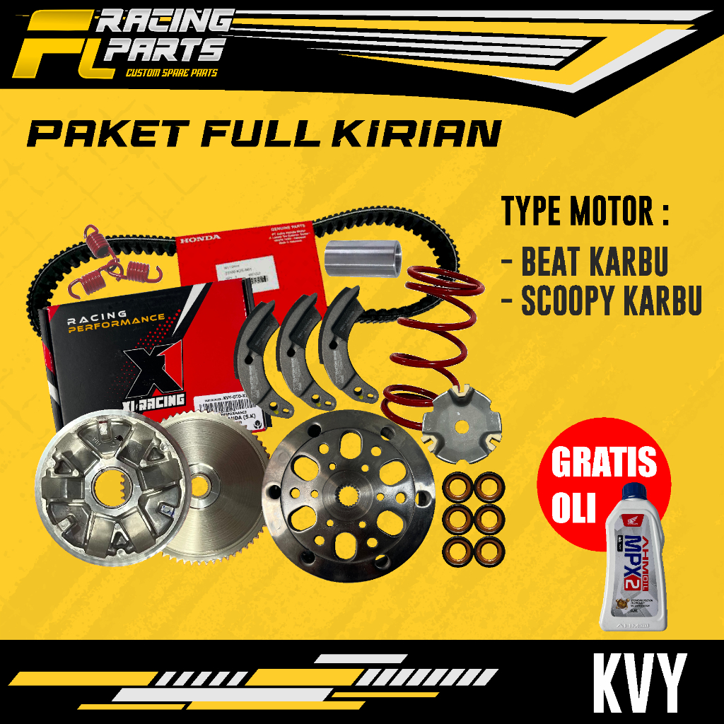PAKET UPGRADE KIRIAN CVT full paket beat karbu scoopy karbu KVY