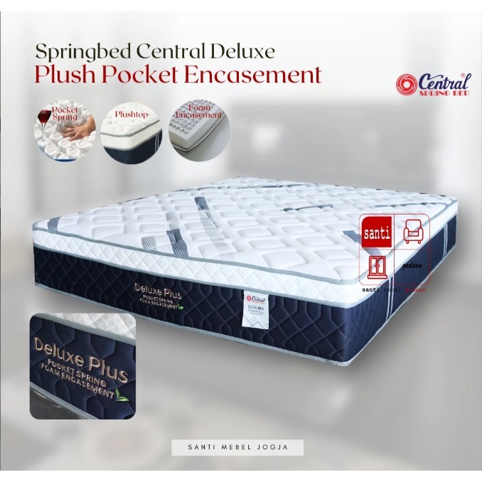 Springbed Central Deluxe Plus Pocket Encasement 100x200 Kasur saja