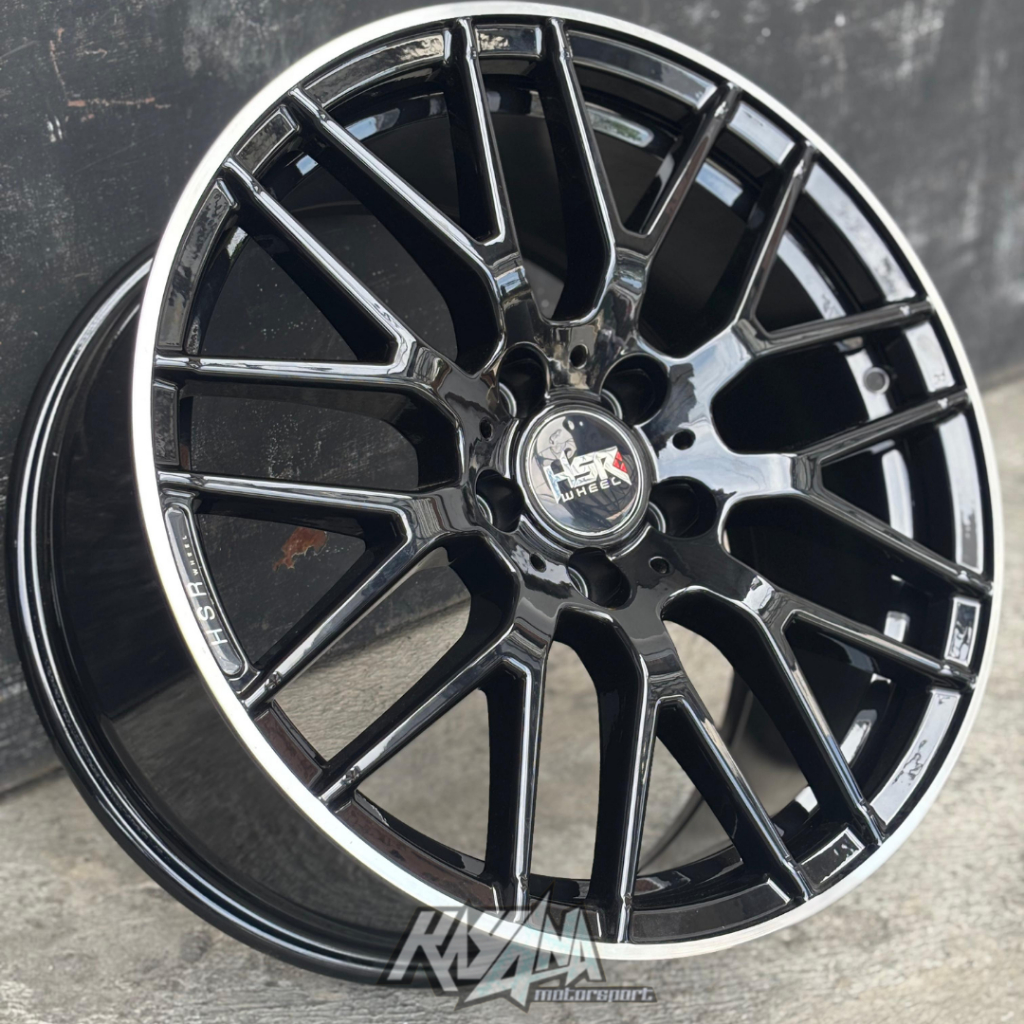 Velg HSR Rostock Ring 18 PCD 5x112 Lebar 85 Mobil Marcy, Bmw Seri 3 Velg R18 Warna Black