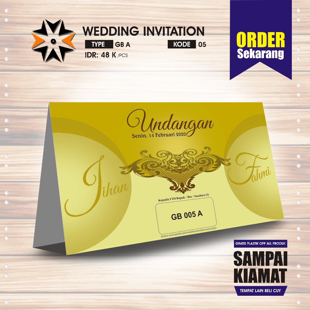 Undangan Pernikahan / GREEN BLANGKO (GB) A 05 / Gratis Plastik OPP / Blangko Undangan Kosongan