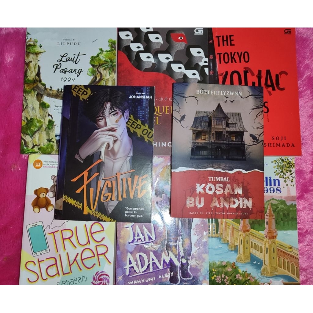 Preloved novel (Laut Pasang 1994, The Tokyo Zodiac Murders, Furgitive, Masquerade Hotel, Hi Berlin 1
