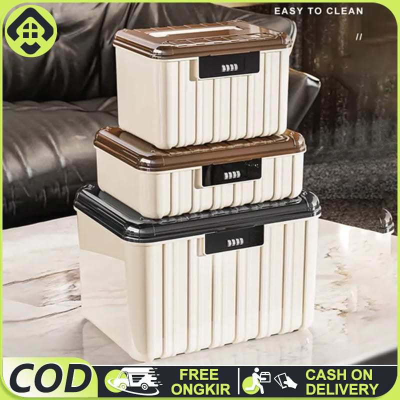 Kotak Penyimpanan Password Plastik - Tempat Aman untuk Barang Pribadi, Uang & Dokumen Penting