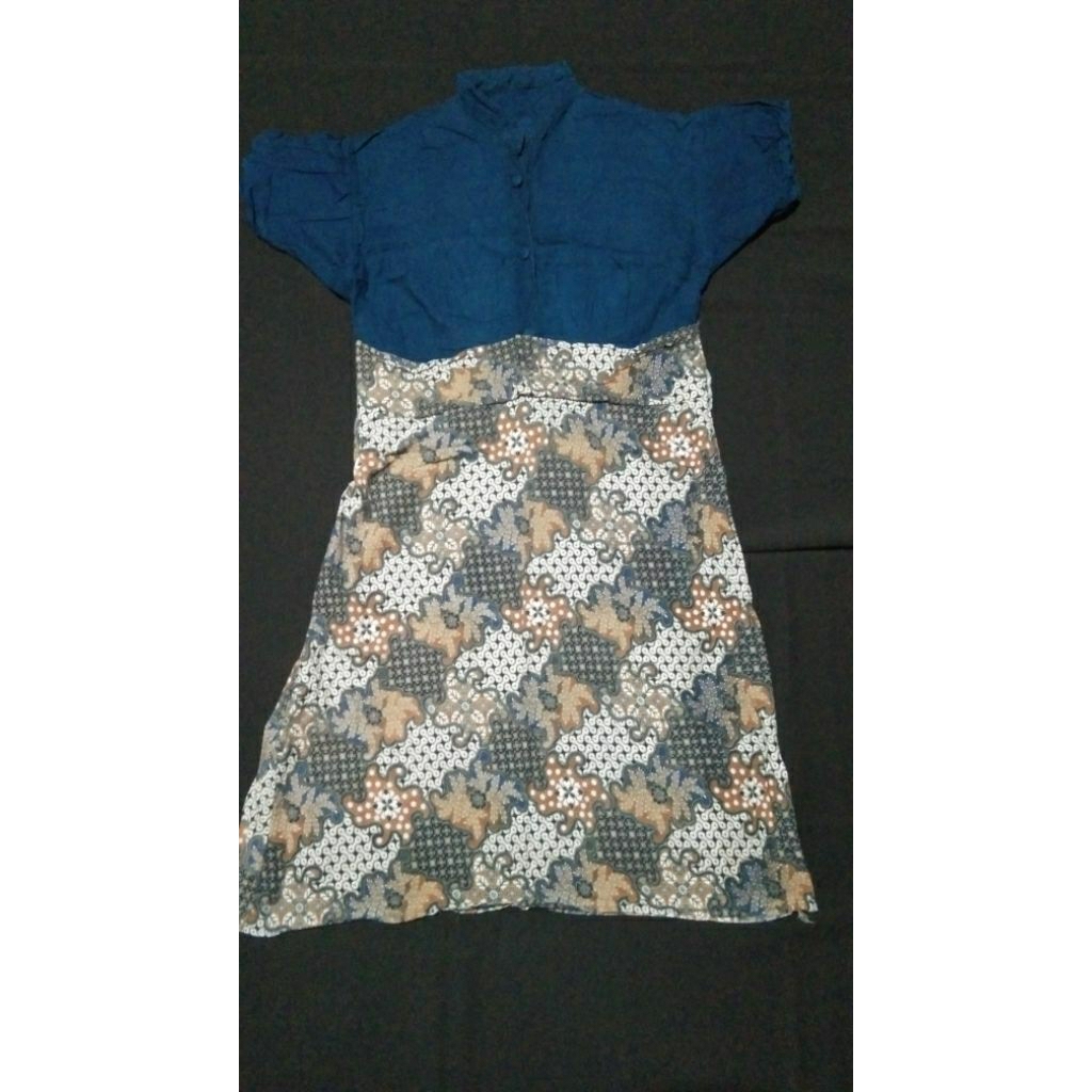 SF Dress Batik Wanita Navy