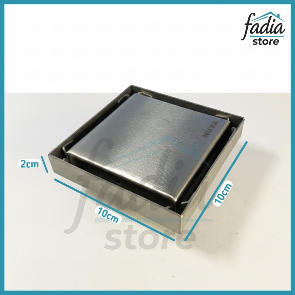 Saringan/Avur Got Kamar Mandi Anti Bau dan Kecoa/ Floor Drain Stainless Silver 10x10cm Model Kotak