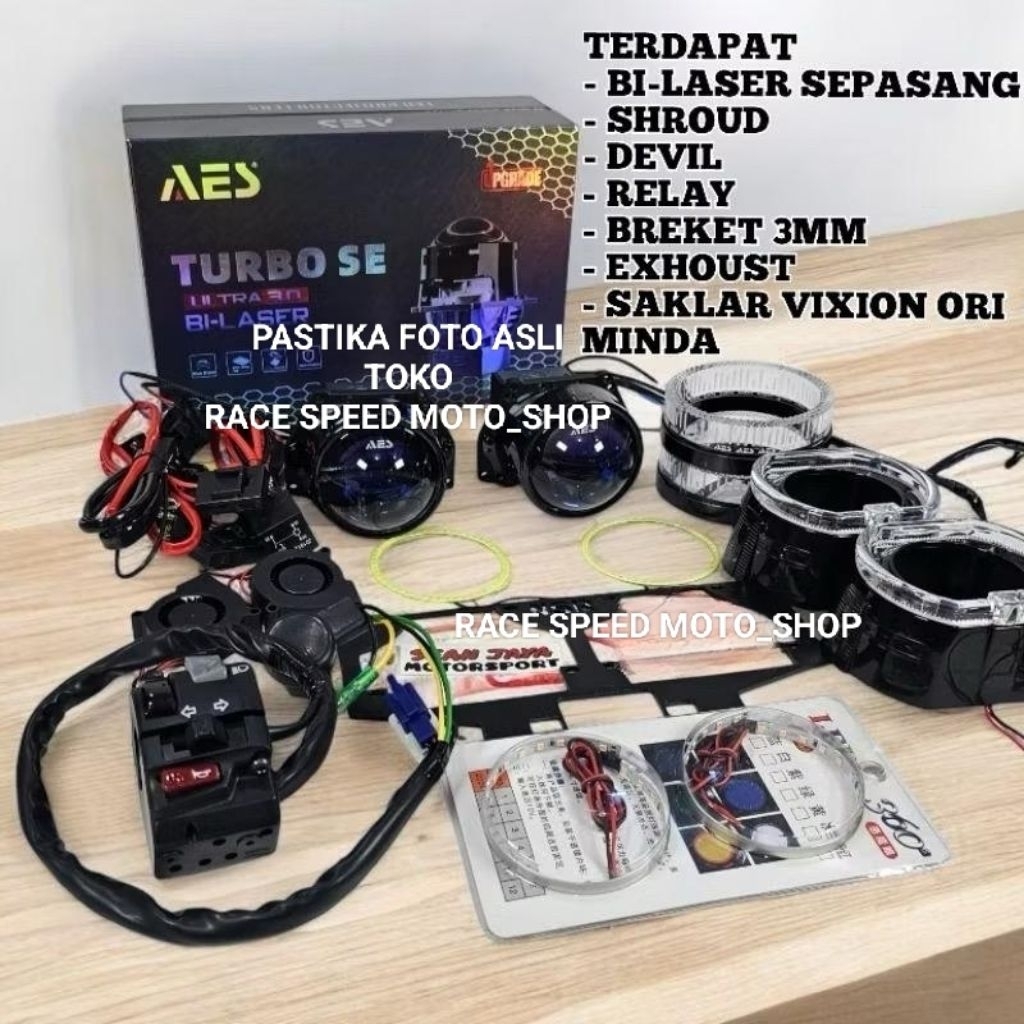 PROJIE PROJECTOR BILED AES BI LASER 65 WATT - 75 WATT 3 INCH PAKET BAHAN BILED NMAX NEW 155