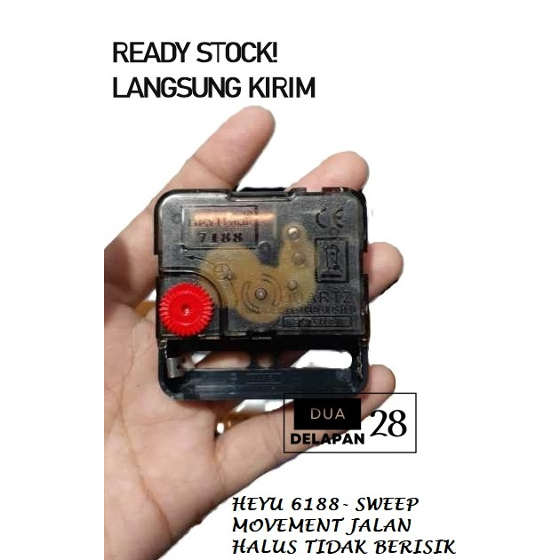 t28 Mesin Jam Dinding Quartz Heyu 6188 Premium Quality Sweep movement jalan halus