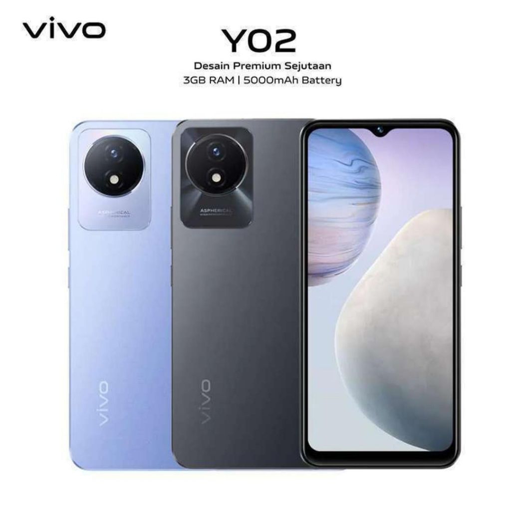 HP VIVO Y02 3/32 GB - VIVO Y02 RAM 3GB ROM 32GB GARANSI RESMI VIVO