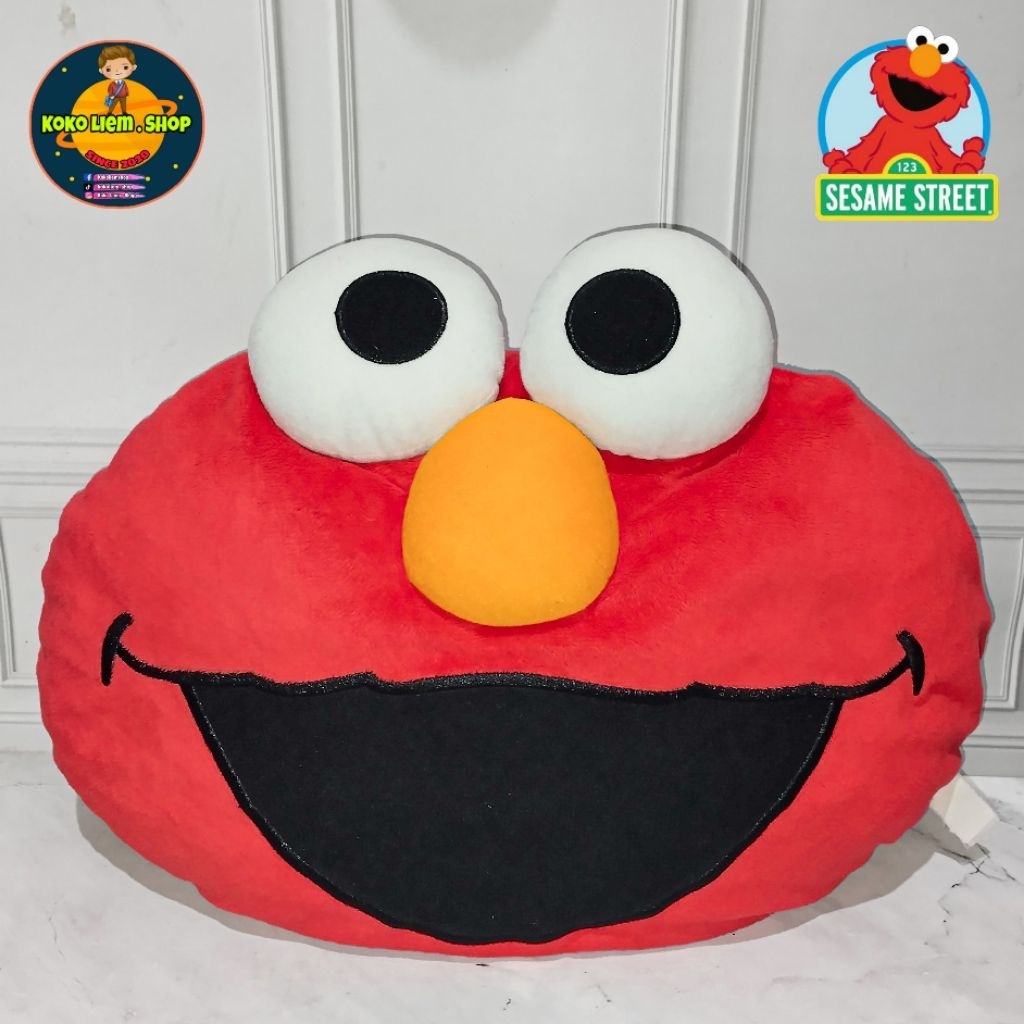Bantal Kepala Figure Vintage ELMO SESAME STREET 48cm (ORIGINAL UNIVERSAL STUDIOS SINGAPORE SESAME ST