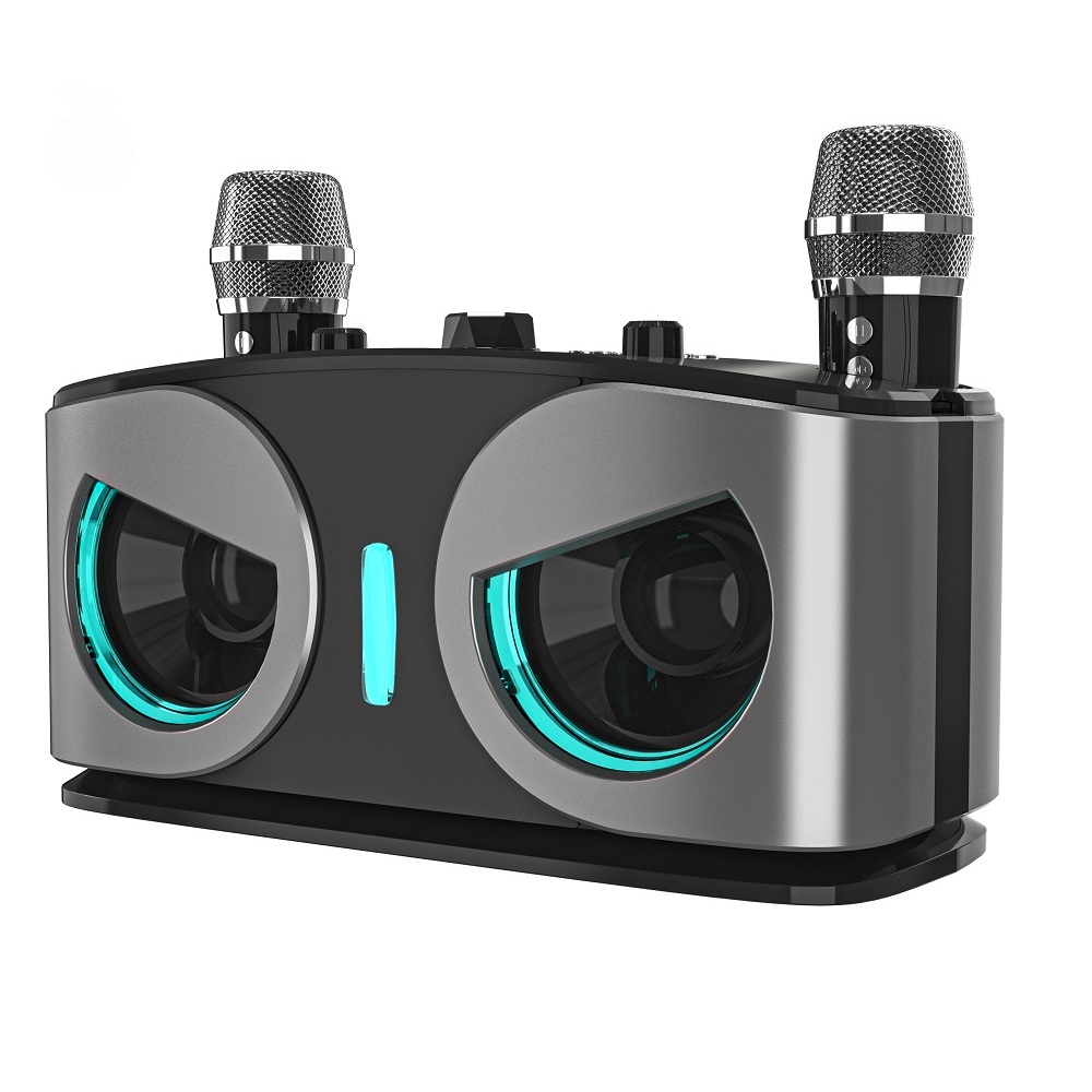 Speaker Karaoke Bluetooth Portable Sound System Amplifier 9D Stereo Mega Bass Gratis 2 Microphone Wi