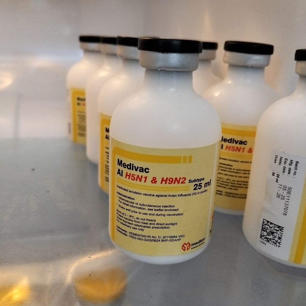 Medivac Al H5N1 & H9N2 Subtipe 25 ml mencegah flu dan Avian influenza