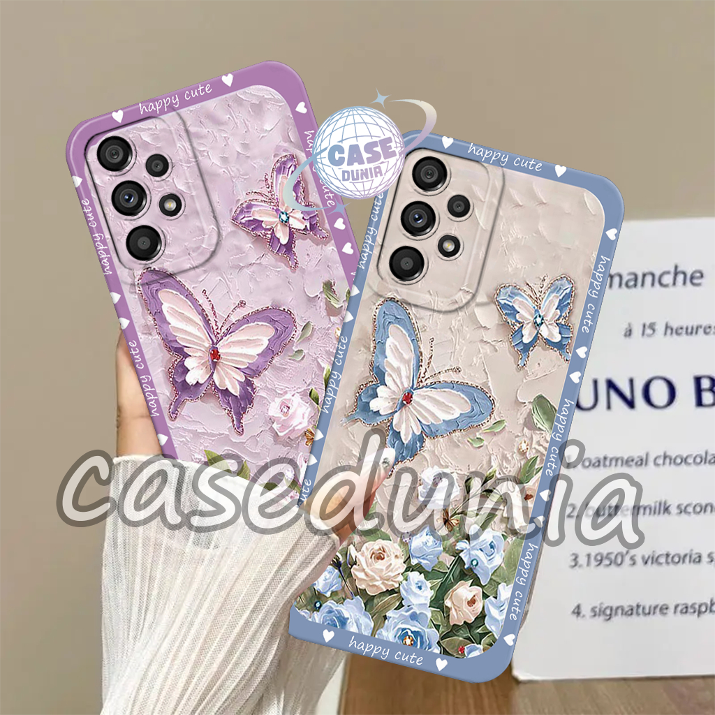 Samsung A73 A53 A52 A72 A33 A52s A13 A32 A23 Softcase - Motif Butterfly Terbaryu - Case Lentur