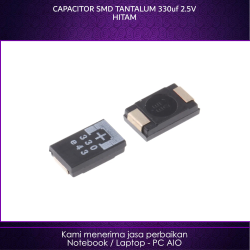 Capacitor Kapasitor SMD Tantalum 330uf 2.5v Hitam (D)