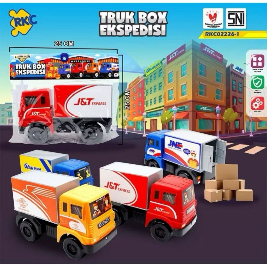 Mainan Mobil Pertamina Anak Truk Ekspedisi JNE JNT POS indonesia Anak Murah COD Makassar