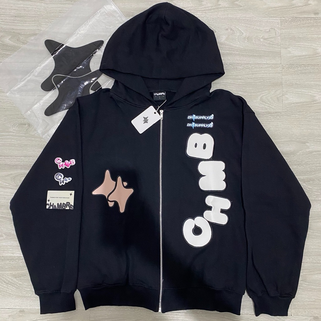 Hoodie Zipper Chmb Sensational Black