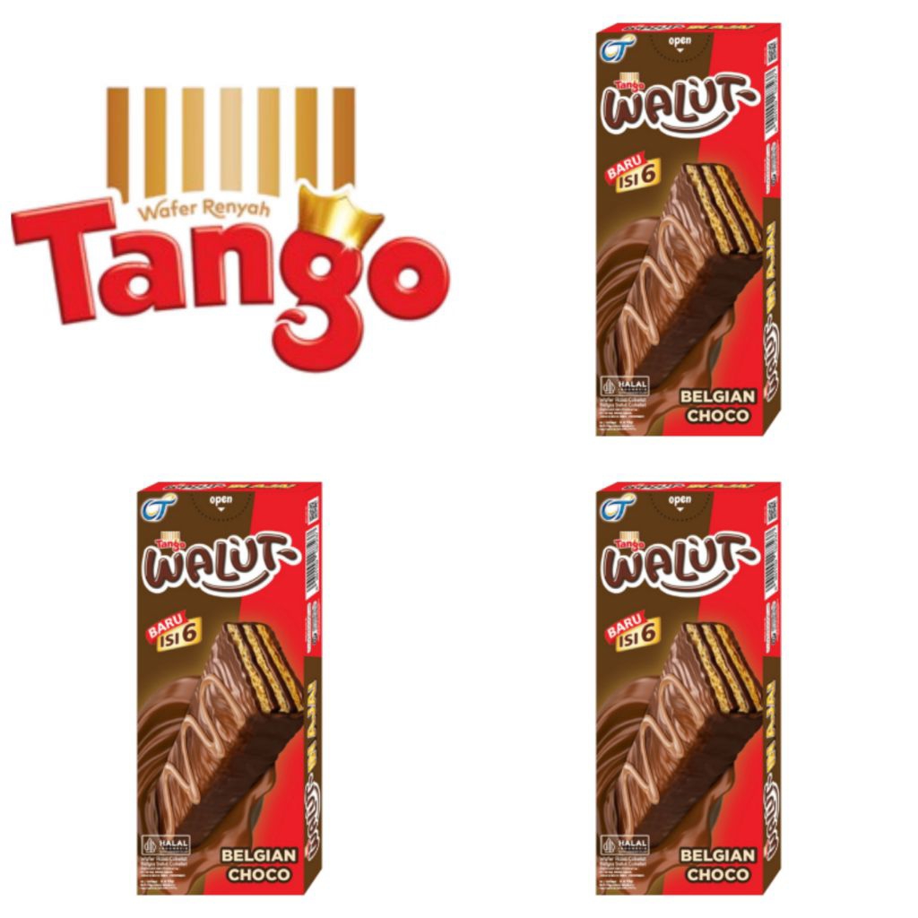 Tango Walut Wafer Cokelat Kotak Belgia 90 Gr