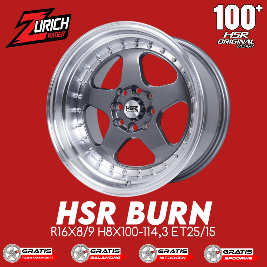 Pelek Racing Ring 16 Hsr Wheel Burn Velg Mobil R16 Kijang Lgx Xenia Avanza Jazz Freed Brio Vios