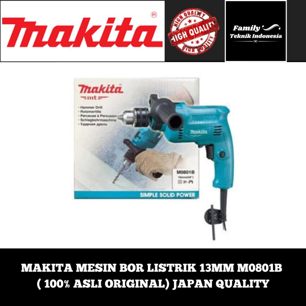 MAKITA MESIN BOR LISTRIK 13MM M0801B  ( 100% ASLI ORIGINAL) JAPAN QUALITY