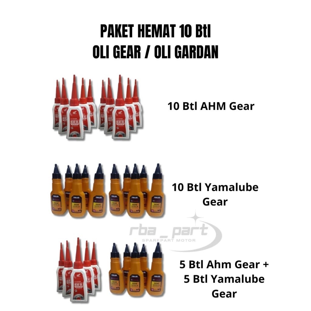 PAKET HEMAT 10 BOTOL Oli Gear Gardan Motor Matic Skuter | Pelumas Transmisi AHM Yamalube - Beat,Mio