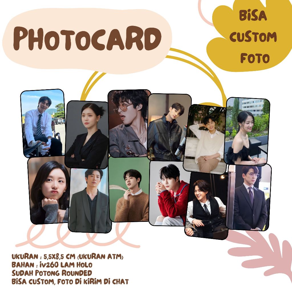 (BISA CUSTOM) PHOTOCARD KPOP I DRAKOR I DRACIN I KIM HAN BIN I KIM HYE YOON I KIM HYUN JIN I KIM JAE
