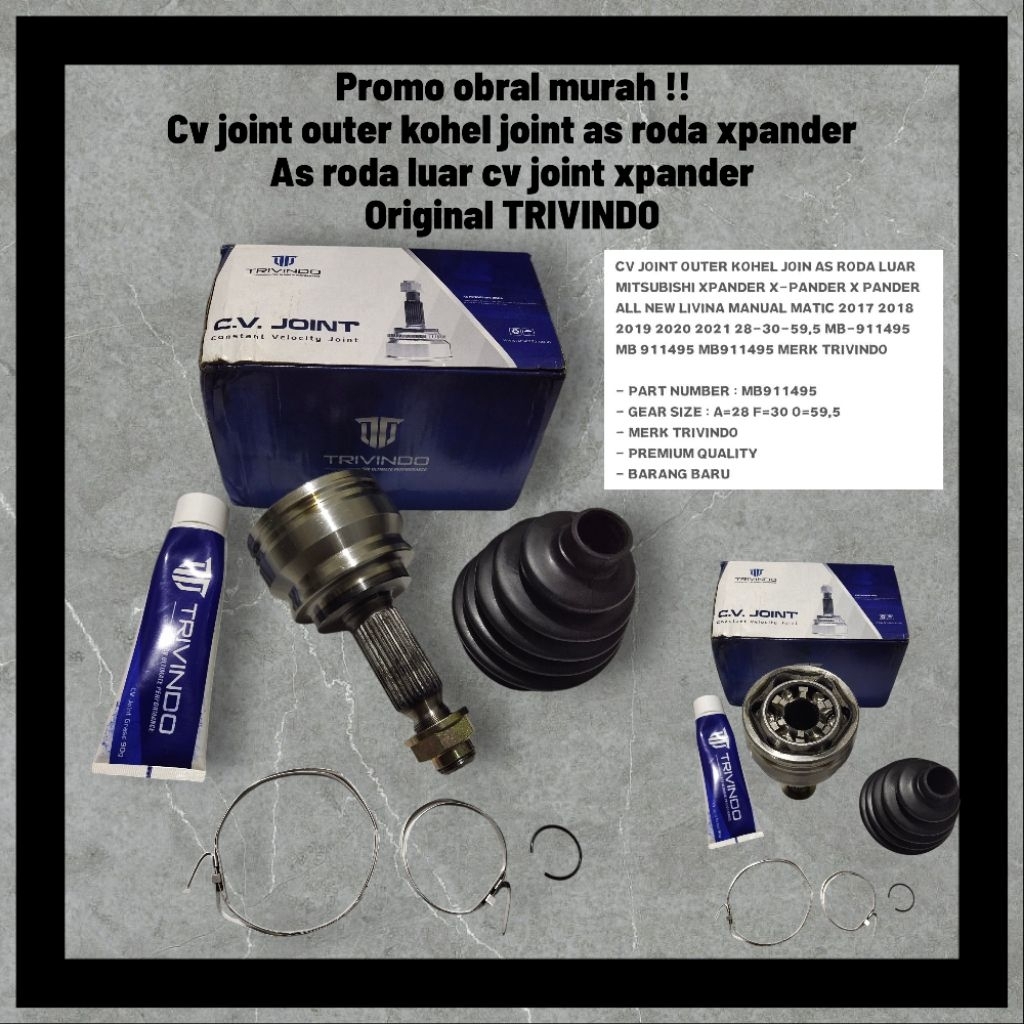 promo obral CV joint as roda depan xpander / as roda depan Mitsubishi xpander/ as roda depan CV join