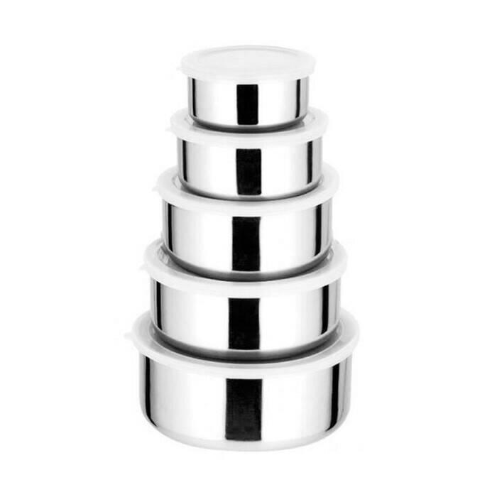 New Fresh Box Rantang Susun Stainless Steel 5 Pcs / Rantang 5 Susun / Rantang Makanan Besi Tempat