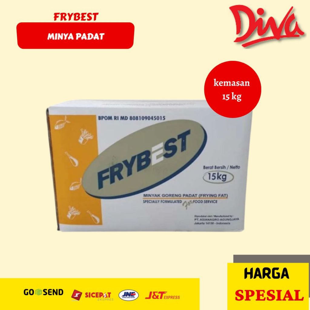 [15kg] Minyak Padat Frybest | Minyak Goreng Padat 1 Karton