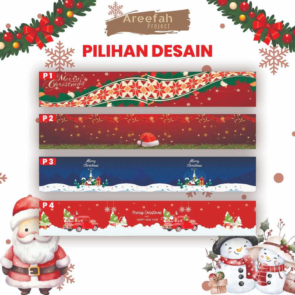 Areefah Cetak Paper Belt Custom Tema Natal / Christmas Edition | Paper Belt Hampers / Paper Bag Parc