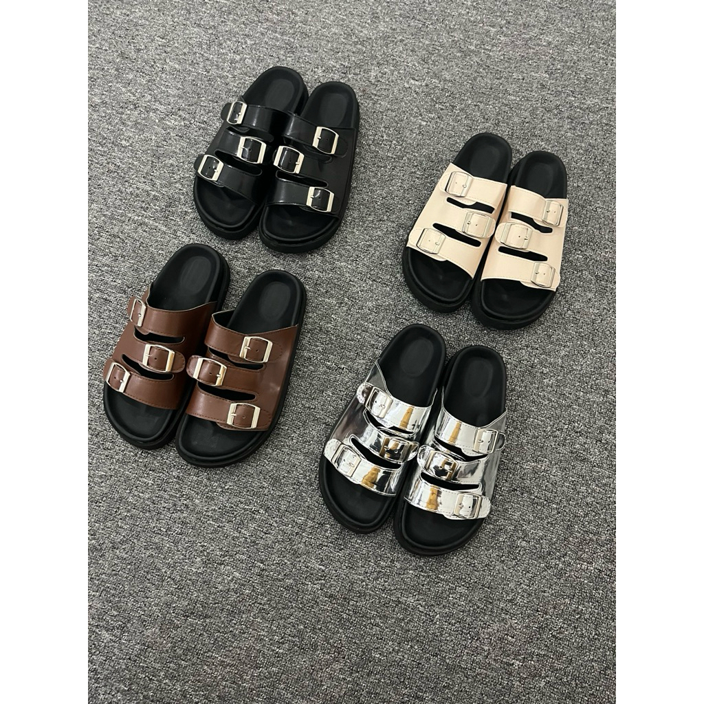 Sandal Slipon gesper CHELINE Sandal Platform Tali Gesper Sandal Gesper Aesthetic