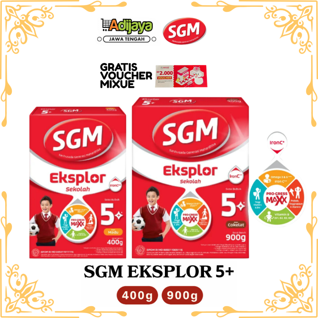 (GRATIS VOUCHER MIXUE) SGM 5+ EKSPLOR SEKOLAH RASA MADU DAN COKLAT 400g 900g