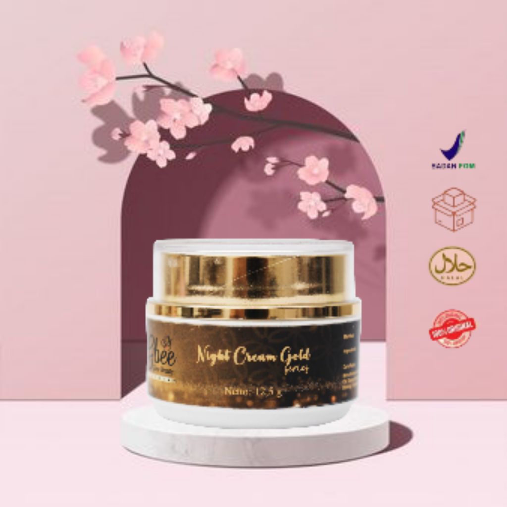 GBEE GLOW BEAUTY SKINCARE BPOM SKINCARE TERMURAH NIGHT CREAM GOLD NIGHT CREAM TERMURAH KRIM MALAM PE