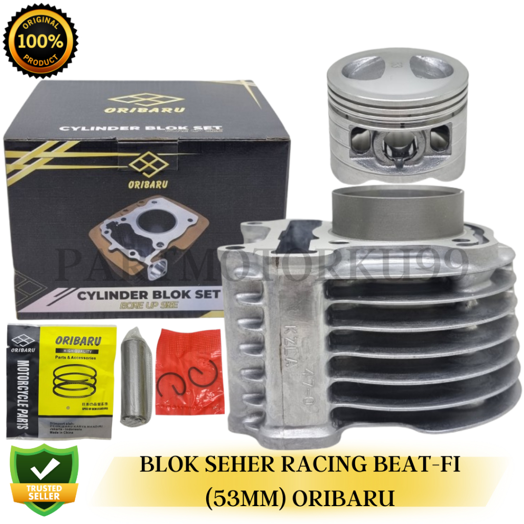 BLOK BORING BLOCK SEHER RACING CYLINDER BLOK SET BEAT FI ( 53MM ) BORE UP ORIBARU