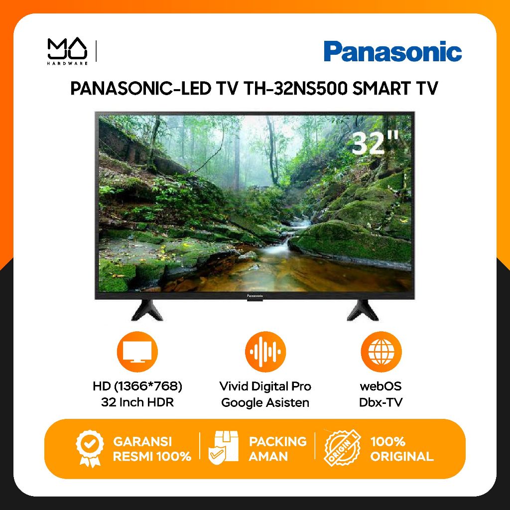 TV PANASONIC 32 Inch TH-32NS500G Smart Android TV HD - Garansi Resmi