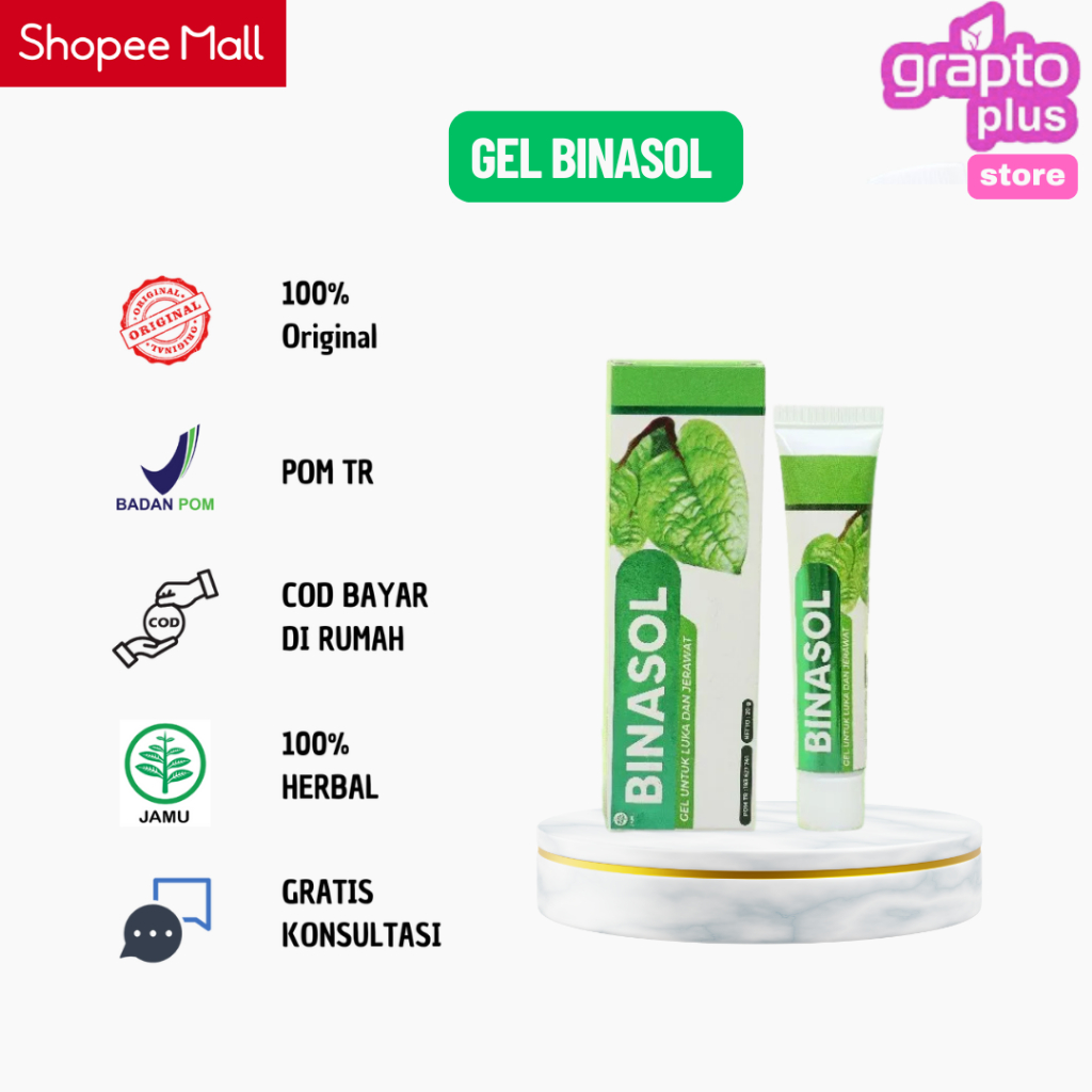 Binasol Gel Herbal Untuk Luka & Jerawat Sangat Ampuh