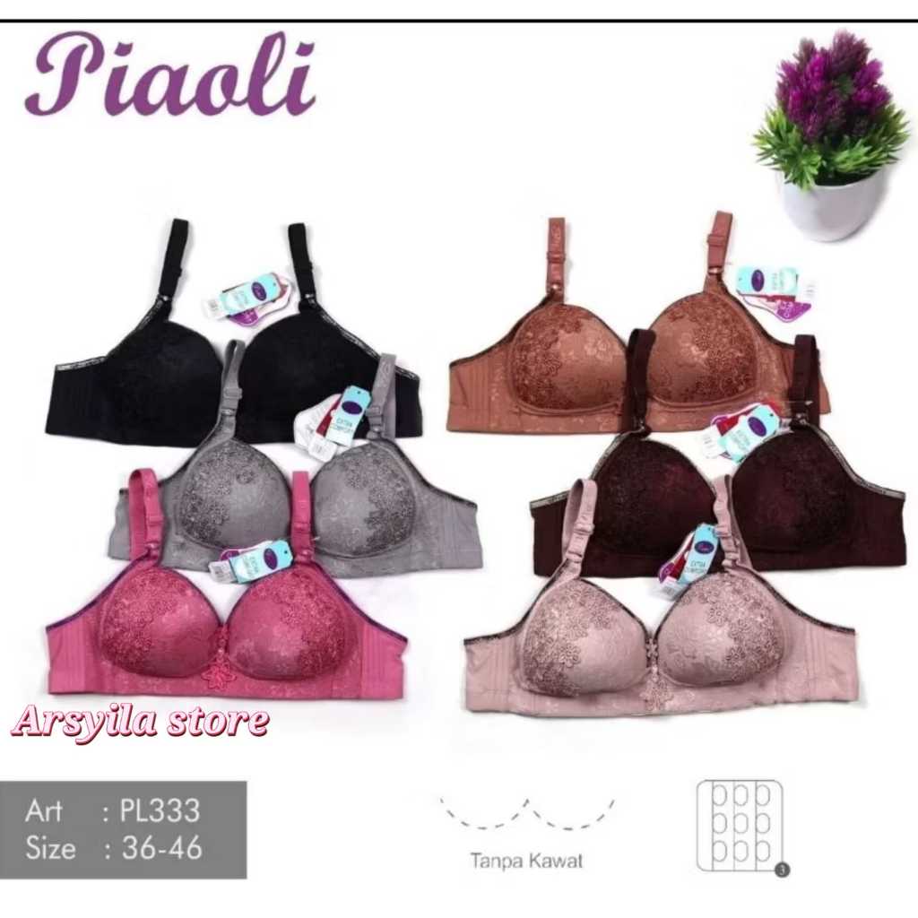 Piaoli Bra PL333 Jumbo Cup Brukat Bordir Mewah / BH PUSH UP BRA WANITA IMPORT PIAOLI BUSA CUP BESAR 
