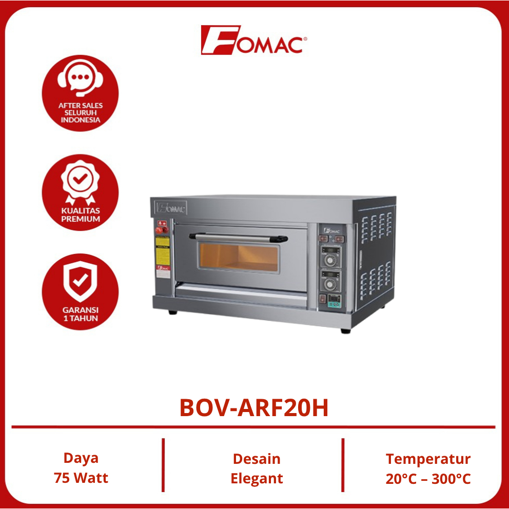 FOMAC Mesin Oven Gas Mesin Pemanggang Kue Oven 1 Deck 2 Tray BOV-ARF20H Oven Bakery Roti
