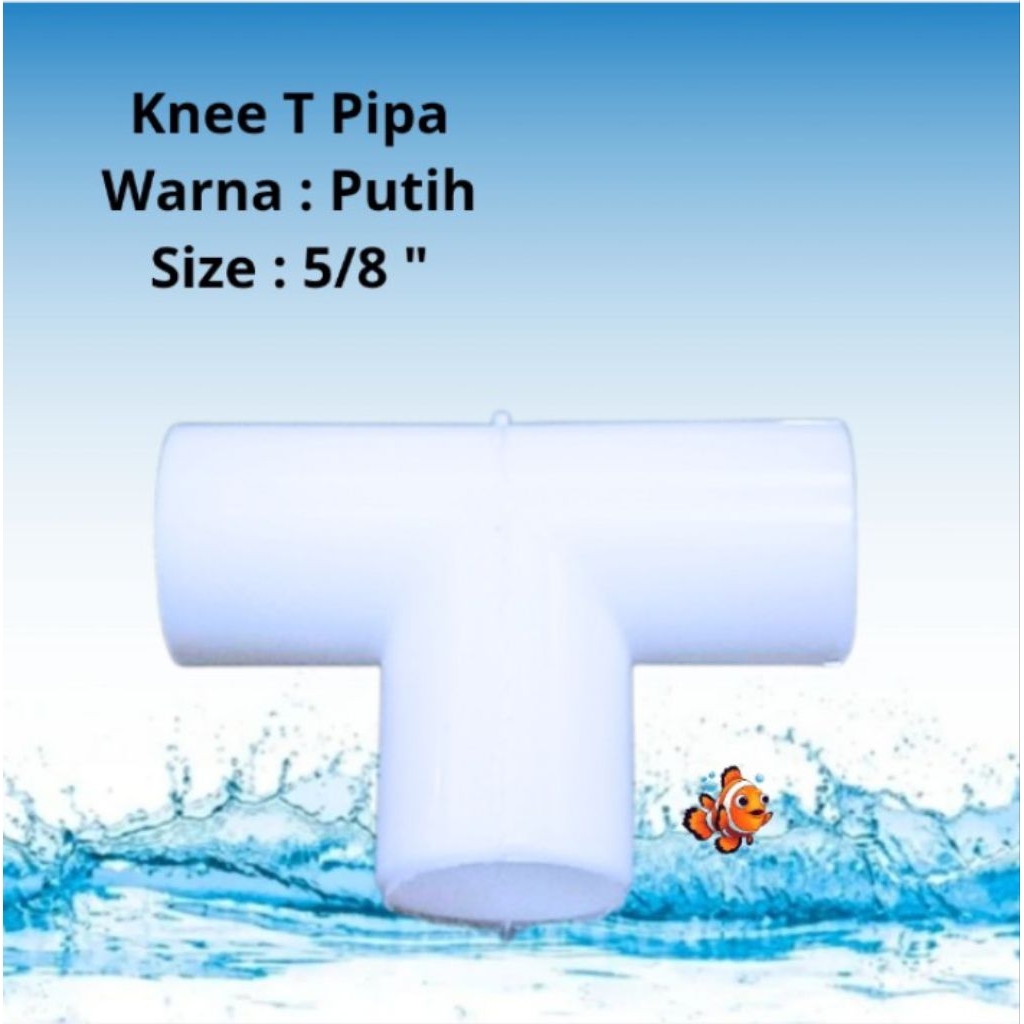 Sambungan Pipa T Aquarium Transparan Merah 17mm