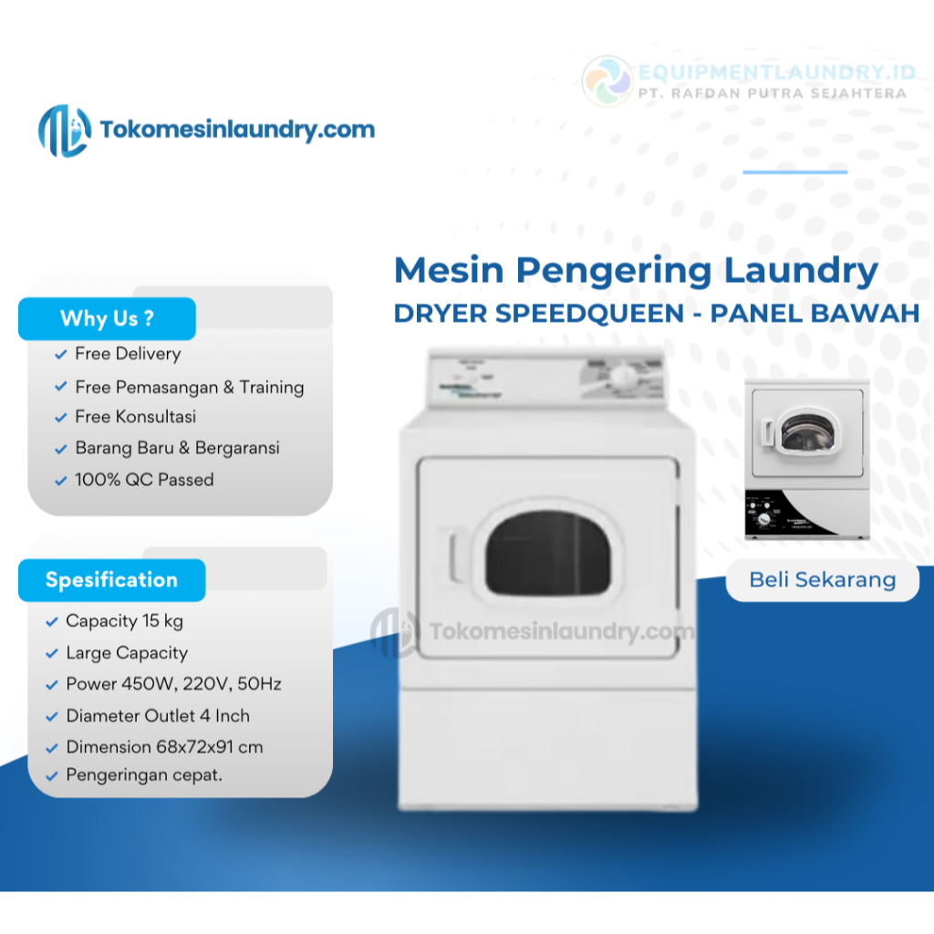Dryer SpeedQueen 15kg Mesin Pengering Free Ongkir Jabodetabek